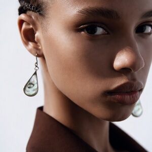 *NEW* 925 Silver Abalone Shell Teardrop Earrings